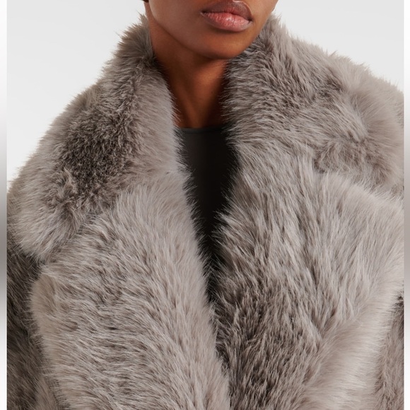 NewSeason NWT Sportmax by Max Mara Faux Fur Coat Gray Size: Small Fall/Winter - Picture 3 of 11